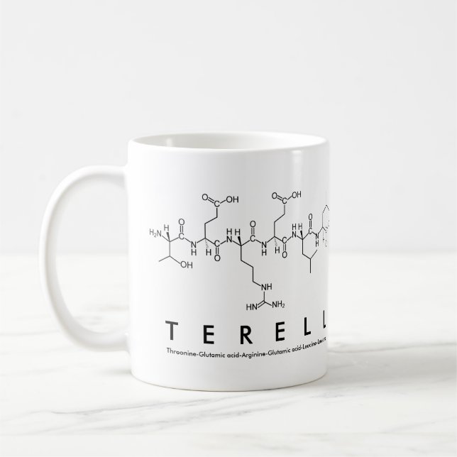 Taza De Café Terell peptide name mug (Izquierda)
