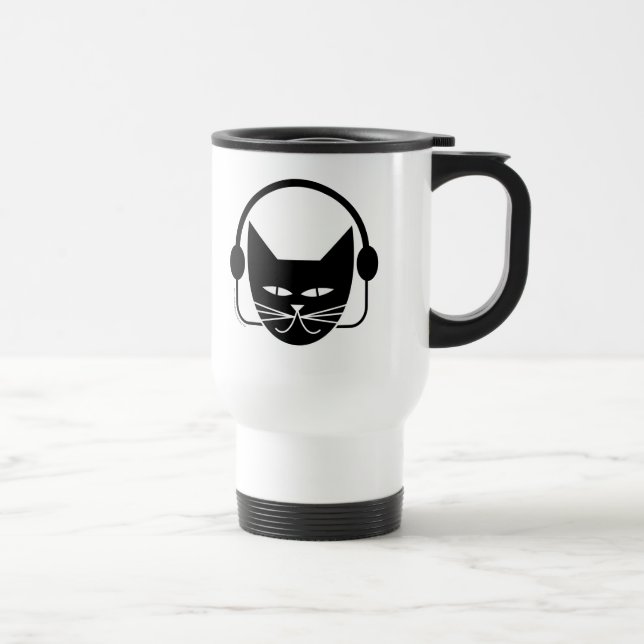 Taza de café termal de FM del gato negro (Derecha)