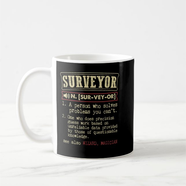 Taza De Café Término de definición de diccionario de agrimensor (Izquierda)