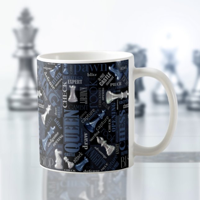 Taza De Café Términos y piezas de ajedrez Silver y Blue ID784 (Subido por el creador)