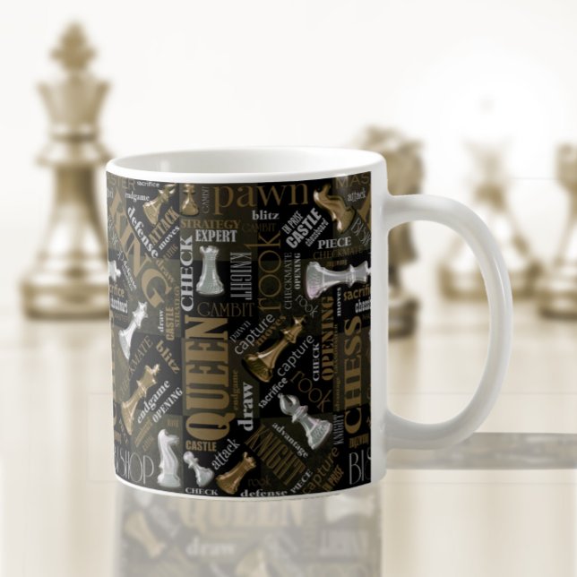 Taza De Café Términos y piezas de ajedrez Silver y Gold ID784 (Subido por el creador)