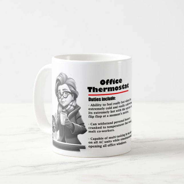 Taza De Café Termostato de Office Humor (Anverso izquierdo)