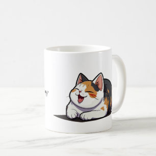Taza De Café Ternera de café con bostezo de gato calico