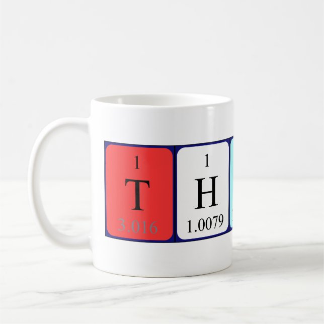 Taza De Café Teron nombre de tabla periódica mug (Izquierda)