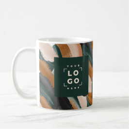 Taza De Café Terracota, abstracto verde pintado mínimo moderno