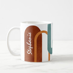 Taza De Café Terracota de Arcos Modernos Personalizados