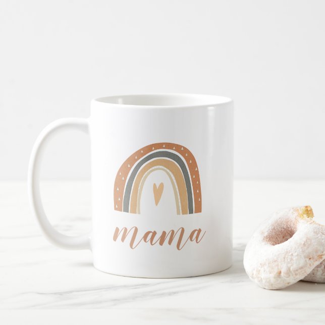 Taza De Café Terracota: El arcoiris bohemio de mamá (Con donut)