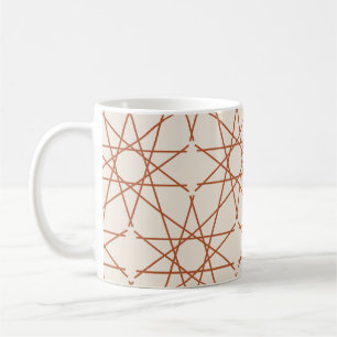 Taza De Café Terracota Geometría Marfil