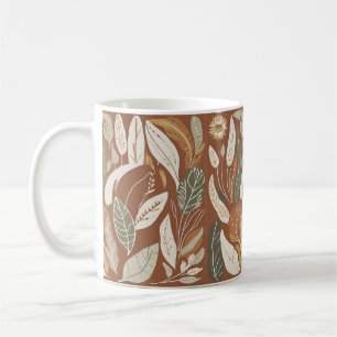 Taza De Café Terracota Rústica Flor Silvestre Boho Ecléctico Pr