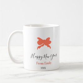 Taza De Café Terracotta bow happy new year name year boho retro