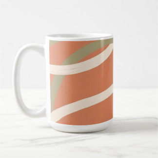 Taza De Café Terracotta Linework Pattern | Cream & Olive