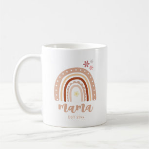 Taza De Café Terracotta Pastel Boho Rainbow Mama establecido