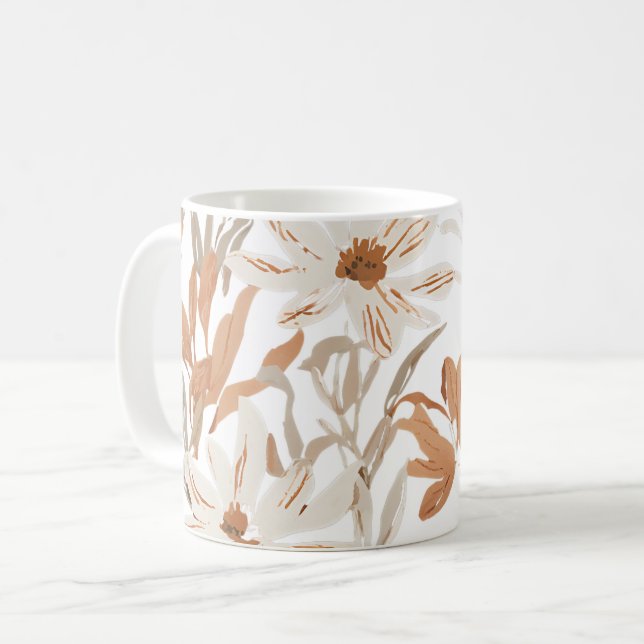 Taza De Café Terracotta Wildflower Rustic Boho Drinkware (Anverso izquierdo)