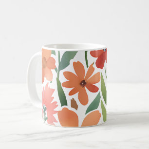 Taza De Café Terracotta Wildflower Rustic Boho Drinkware