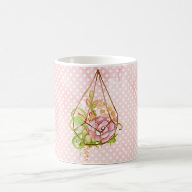 Taza De Café Terrario De Suculentos Rosa (Centro)
