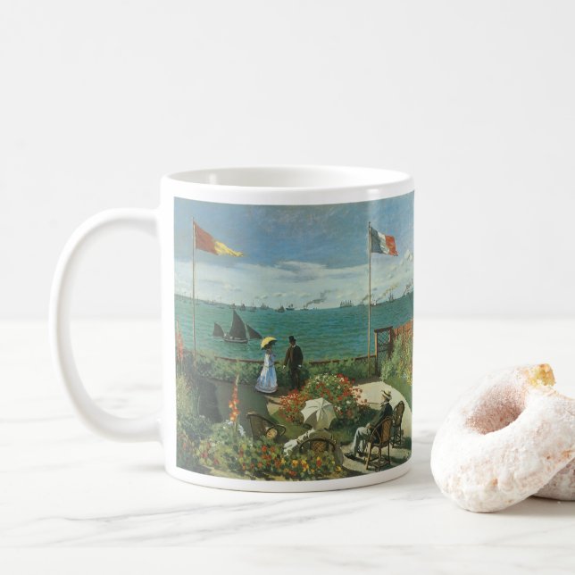 Taza De Café Terraza junto al mar de Claude Monet (Con donut)