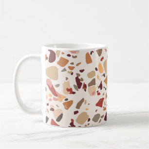 Taza De Café Terrazo marrón: vintage, patrón de moda.