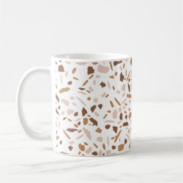 Taza De Café Terrazzo Brown y Beige y Blanco