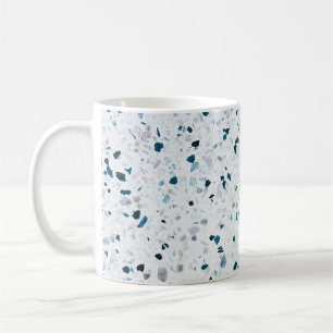 Taza De Café Terrazzo elegante Verde azulado Azul Verde Azul Re