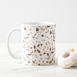 Taza De Café Terrazzo marrón y beige y blanco