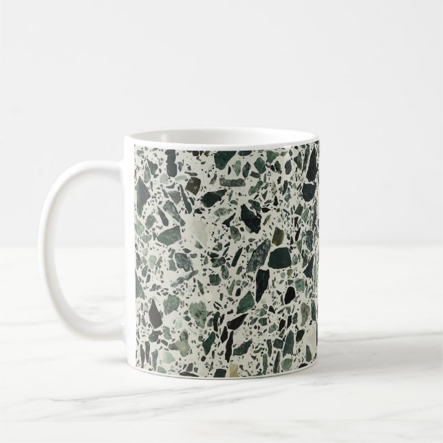 Taza De Café Terrazzo verde moderno (Izquierda)