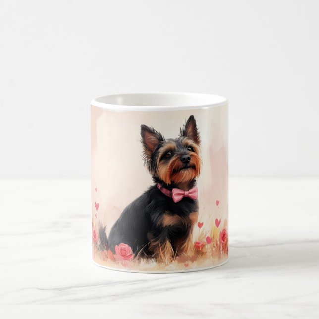 Taza De Café Terrier australiano con Rosas - El día de San Vale (Centro)
