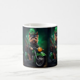 Taza De Café Terrier australiano conduciendo bicicleta Día de S