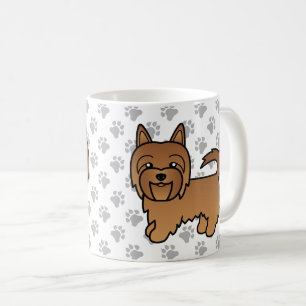 Taza De Café Terrier Australiano Rojo Perro De Dibujos Animados