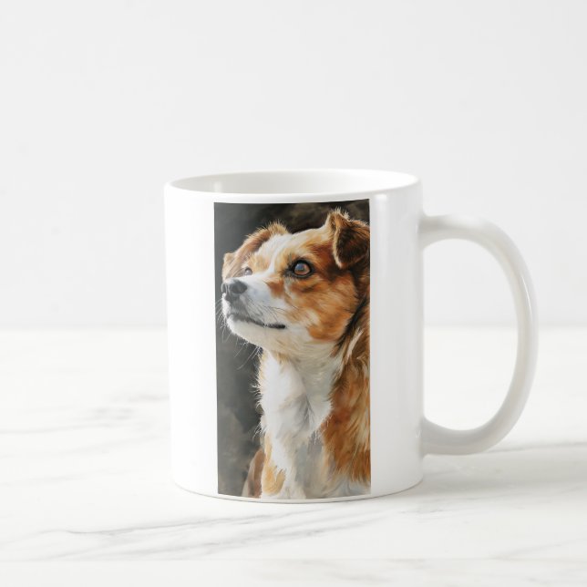 Taza De Café Terrier chihuahua mixed breed dog closeup (Derecha)