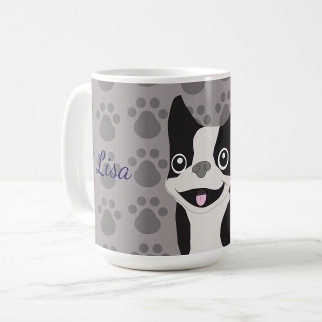 Taza De Café Terrier de Boston (Anverso izquierdo)