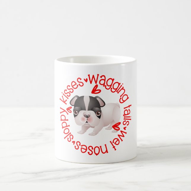 Taza De Café Terrier de Boston, besos descuidados (Centro)