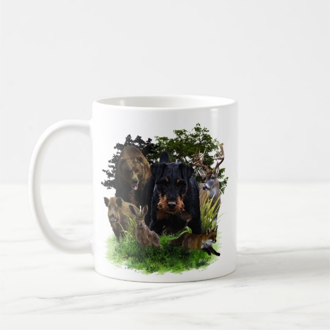 Taza De Café Terrier de caza alemán (Jagdterrier) (Izquierda)