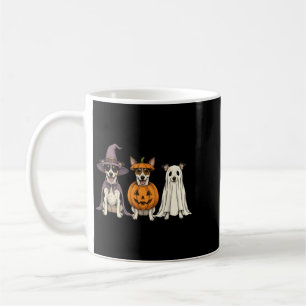 Taza De Café Terrier de rata fantasma espeluznante calabaza de