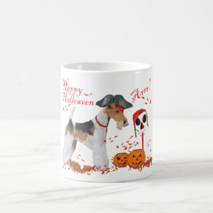 Taza De Café Terrier de zorro de alambre Halloween