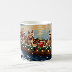 Taza De Café Terrier de Zorro de Alambre Navidad Barco Fiesta