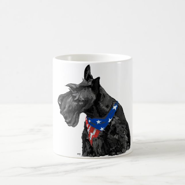 Taza De Café Terrier Escocés Curioso Patriótico (Centro)
