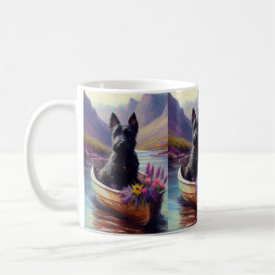 Taza De Café Terrier escocés en un remo: Una aventura escénica