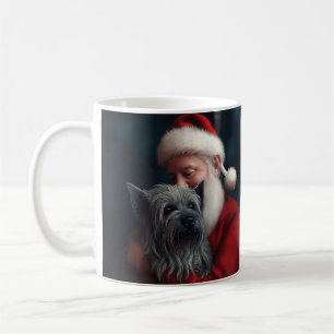 Taza De Café Terrier Skye Con Santa Claus Navideño Festivo