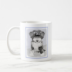 Taza De Café Terrier tibetano que pinta - arte original lindo