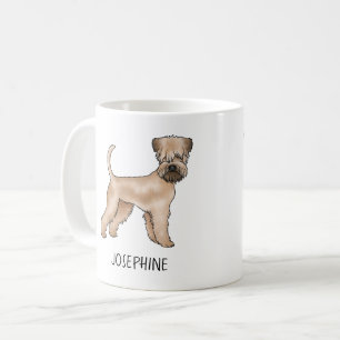 Taza De Café Terrier Wheaten de Pelaje Suave de Pie con Nombre
