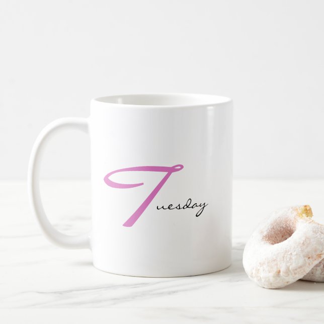 Taza De Café Terrific Tuesday Positive Vibes Only Simple Modern (Con donut)