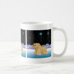 Taza De Café "Territorios de ruedas en Chanukah"<br><div class="desc">"Wheaten Terriers at Chanukah" es un diseño artístico único para la festividad judía "Chanukah", que incluye dos suaves terrores de trigo recubiertos y una menorah Hanukkah iluminada por las estrellas. Hemos dejado el interior de la tarjeta en blanco para que usted lo deje al personalizar. ¿Obra de arte de trigo...</div>