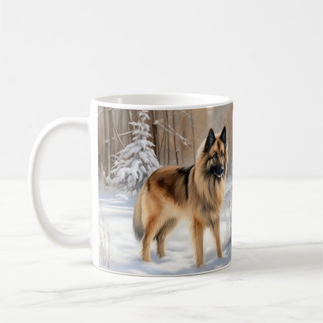 Taza De Café Tervuren belga deja que nieve Navidades (Izquierda)