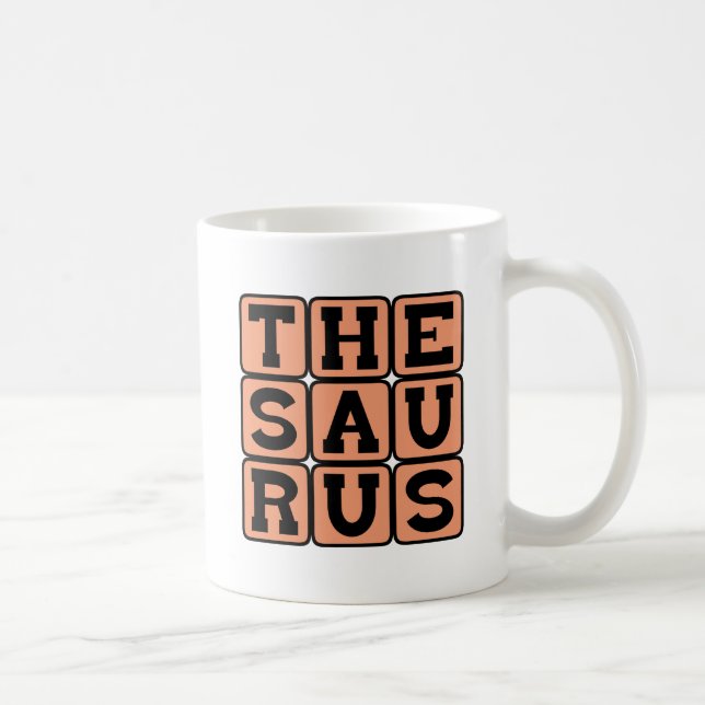 Taza De Café Tesauro, Libro de Sinónimos y Antónimos (Derecha)