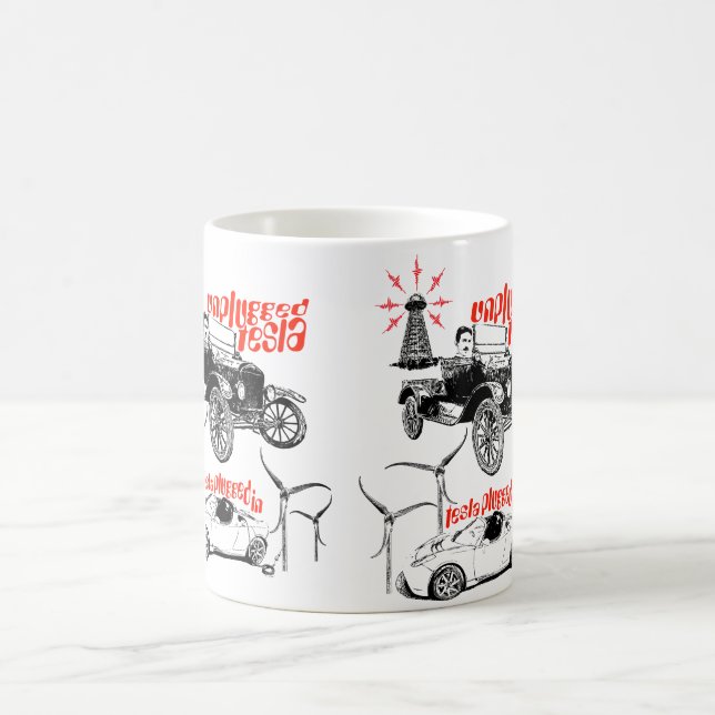 Taza De Café Tesla ahora y antes (Centro)