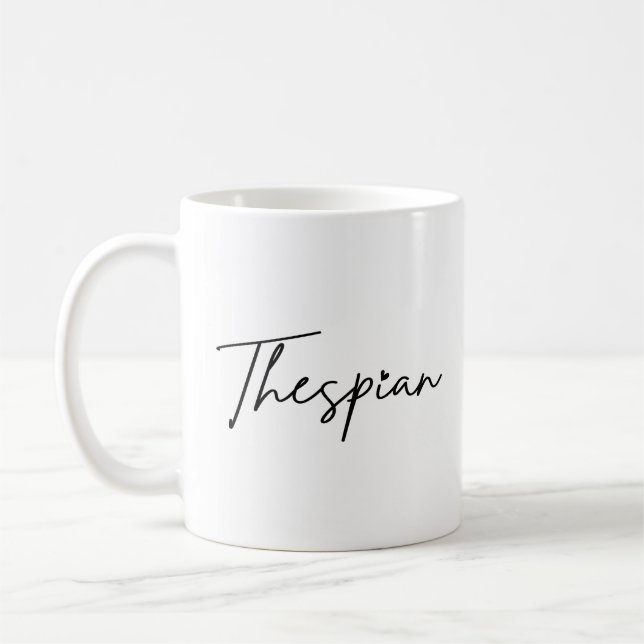 Taza De Café Tespian Typo Black Wriee Coffee Mug (Izquierda)