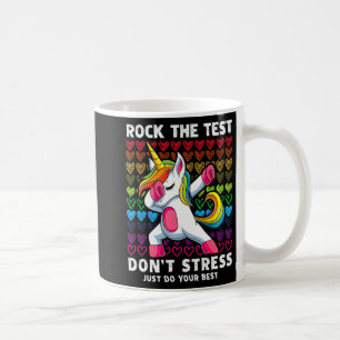 Taza De Café Test Day Rock the Test Dabbing Unicorn Boys Chicas