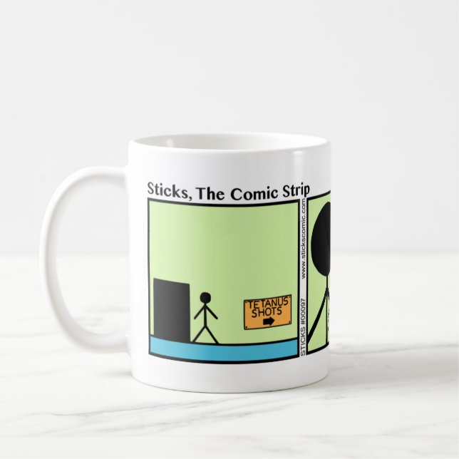 Taza De Café Tetanus Shot Stickman Mug - 097 (Izquierda)