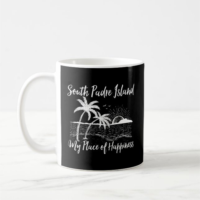 Taza De Café Texas Beach Mi Lugar De La Isla Del Padre Sur (Izquierda)