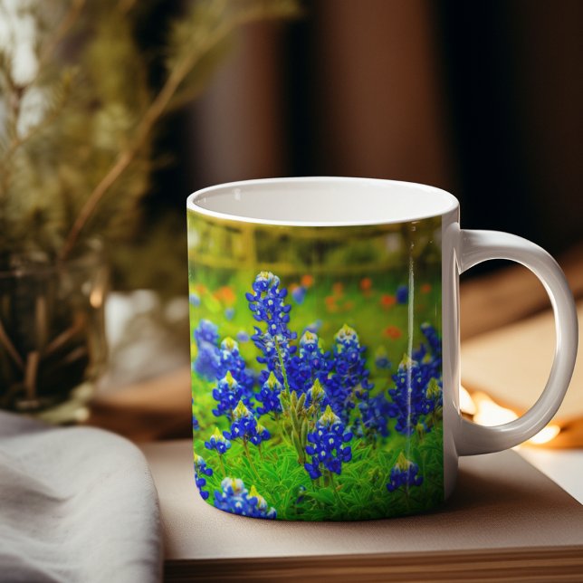 Taza De Café Texas Bluebonnets Hill Country Wildflower Nature (Texas Bluebonnets Mug)